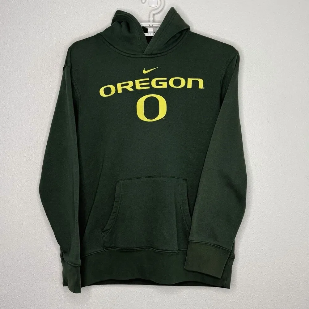 Y2K Nike Oregon Ducks Hoodie Green Youth Large 16/18 Pullover NCAA